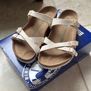 Birkenstock Franca Rivet Logo Vegan Canvas Eggshell EU 40 US 9